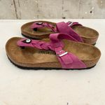 Birkenstock  Gizeh Braided Oiled Leather Sandals, Fuchsia Photo 3