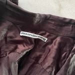 Alexander Wang New Ruched Crinkled-satin Mini Shirt Dress In Black Photo 7