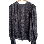 ANINE BING Renee Silk Python Print Blouse in Charcol Photo 0