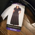 French Connection  cotton Puff Sleeve black poplin cottagecore Maxi Dress xxl nwt Photo 8