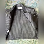 Vintage Cassidy silk pinstripe cropped button bolero jacket, size
6 Black Photo 10