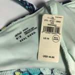 Aerie  Bikini Top Bandeau Removable Cups Floral Halter Blue Green M Photo 2