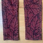 Paige Maroon Red and Black Skyline Leaf Abstract Print Skinny Jeans Size 28 Photo 7