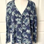 Urban Outfitters Out from under UO blue floral button up long sleeve cardigan top Photo 0