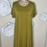 LuLaRoe Carly Discontinued Heathered Golden Mustard Dress Size Large Photo 0
