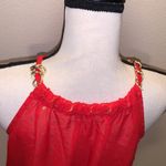 No Boundaries  red rover with gold dots chain straps tank top Photo 5