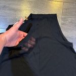 Rebecca Taylor Black Sleeveless Top Mesh Silk Trim High Low Hem Size S Photo 2