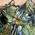 SheIn  size 2XL green Hawaiian print romper faux wrap front adjustable straps EUC Photo 2