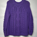 Lane Bryant  Women’s Purple Cable Knit Sweater Size 18/20 Plus Photo 0