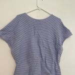 Uniqlo 3D Cotton Boat Neck Short Sleeve Sweater Blue / Periwinkle ? Ribbed Knit Photo 14