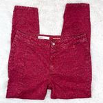 Anthropologie // PILCRO Red Flocked High-Rise Skinny Denim Legging 32 Photo 2