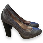 Calvin Klein  Elita Cosmopolitan Stacked Pump Heels in Metallic Silver Sz 8.5‎ Photo 0