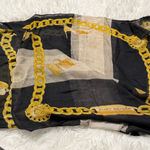 Kurt Geiger  Black and Gold Chain Scarf Photo 0