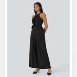 Halara NWT Breezeful Halter Ruffle Buckle Pocket Wide Leg Quick Dry Jumpsuit size S Photo 2