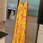 Sanctuary ๐๐ Maxi Dress ~ Yellow Pink Abstract Floral Watercolor Print S NWOT Photo 0