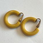 Vintage Japan Goldenrod Yellow Classic Hoop Clip On Earrings Photo 3
