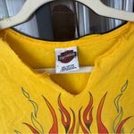 Vintage 2002 Harley Davidson reworked cropped tee top tank cowboy texas diy Orange Size L Photo 2