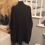 Free People  Slouchy Front Pockets Ottoman Open Knit Black Cardigan Size Small Photo 6