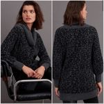 Anthropologie Emmy Cowl Neck Sweater Long Sleeve Cheetah Gray Black Cozy Size S Photo 2