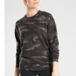 Athleta  STUDIO TO STREET CAMO SWEATSHIRT black gray women’s size Small EUC Photo 3
