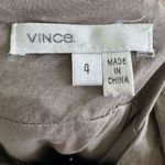 Vince . Dress Womens Size 4 Taupe Sleeveless Smocked A-Line V-Neck Casual Chic Photo 2