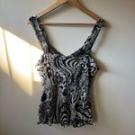 Apt. 9  Black and White Flowy Tank Top Photo 4