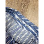 American Eagle  Wide Leg Pant Blue White Striped Belted Fitted Waist 2R Photo 2