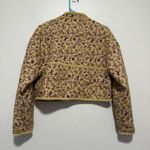 7 For All Mankind  Quilted Cropped Floral Mustard Yellow Jacket Size XS Photo 5