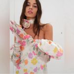 For Love & Lemons  Hazel Floral Mini Dress Puff Sleeve 3 Piece Off-Shoulder Dress Photo 7