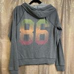 PINK - Victoria's Secret VTG PINK Y2K Rainbow 86 Heather Gray Zip Hoodie Sweater Medium Photo 1