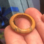 Handcrafted genuine picture jasper stone band ring 8.5 Tan Photo 6