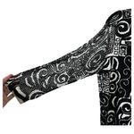 Nygard Collection Black White Crochet Sleeve Beaded Cardigan Size Large Photo 5