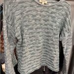 Madewell  Green and White Striped Sweater Photo 0