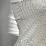 easel  Anthropologie ivory ribbed knit crochet floral lace slip mini dress small Photo 10