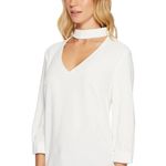Trina Turk Opal Choker Blouse Boysenberry Women’s White Choker Blouse Size Small Photo 2