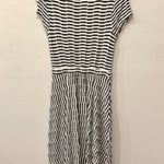 Maeve Anthropologie Paladino Henley Striped Textured Dress Black White Womens XS Photo 2