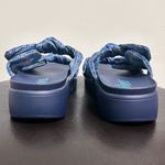 Alegria  Dream Fit Sage Roses Blue Quilt Satin Platform Slide Sandals 39 9 Photo 7