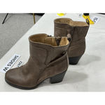 Naturalizer Womans  Tiffany Brown Faux Leather Strap Block Heel Ankle Boots 7 M Photo 2