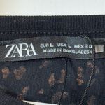 ZARA  Black Cheetah Short Sleeve Blouse Size Large NWOT #5704 Photo 3