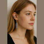 Women's Unbranded Silver Feather Drop Earrings One Size Photo 0