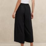 Banana Republic Linen Blend Pull On Wide Leg Cropped Pants Black Size Small Photo 2