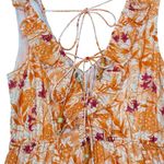 CELINA MOON 100% cotton boho long metallic maxi dress S‎ Orange Photo 2