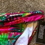 NEW NWT 2BAMBOO Green Pink Red Tropical Leaves Leaf Floral Bikini Bottom Small Photo 1