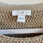 J.Jill Sweater Tan Herringbone Knit Round Neck 3/4-7/8 Sleeves Sz L EUC Neutral Photo 4