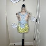 Free People NTM: Vintage  Yellow Striped Floral Backed Razorback Tank Top Sz M Photo 7