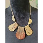 Women's Statement Geometric Blue Green Resin Bib Necklace With Lobster Clasp Photo 6