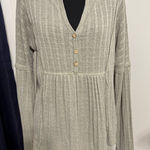 Pink Lily Babydoll Size Small  Knit Top in Sage green Photo 0