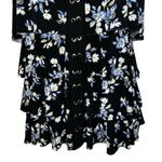 White House | Black Market Black Floral Tiered Grommet Lace Up Top EUC Size Small Photo 5
