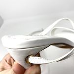 Lulus White Almond Toe Faux Leather Ankle Wrap Bridal Summer Heels 10 Photo 5