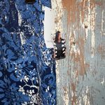 Karen Kane NWT  blue floral pencil skirt, size Medium Photo 1